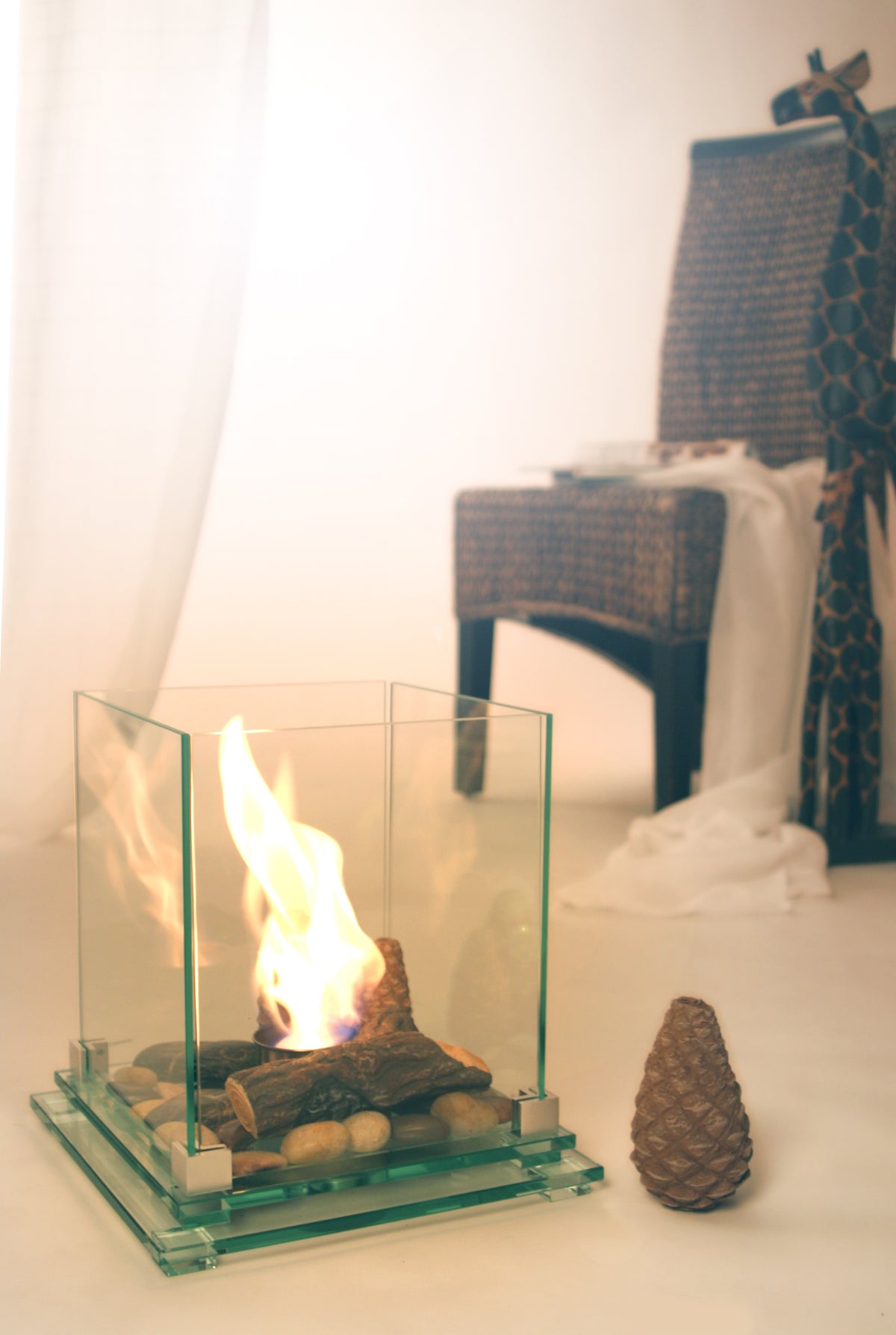 Bio glass table fire pit cube I (1024) / pack of 4