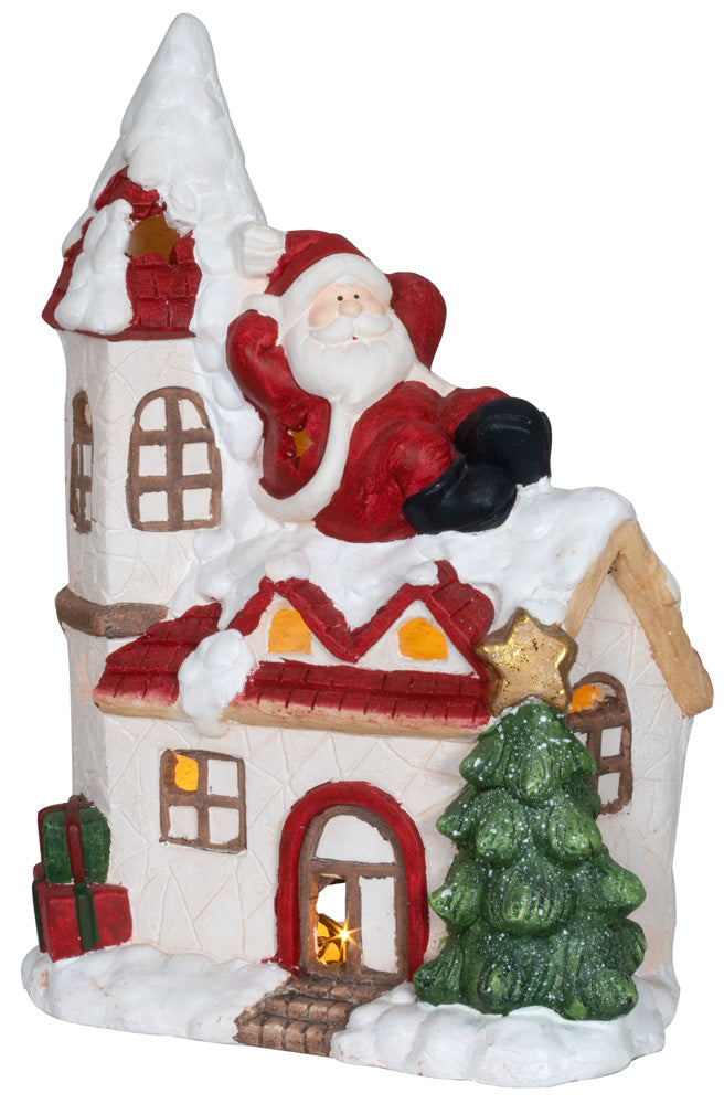 Père Noël / maison polyrésine 49cm / VE-2