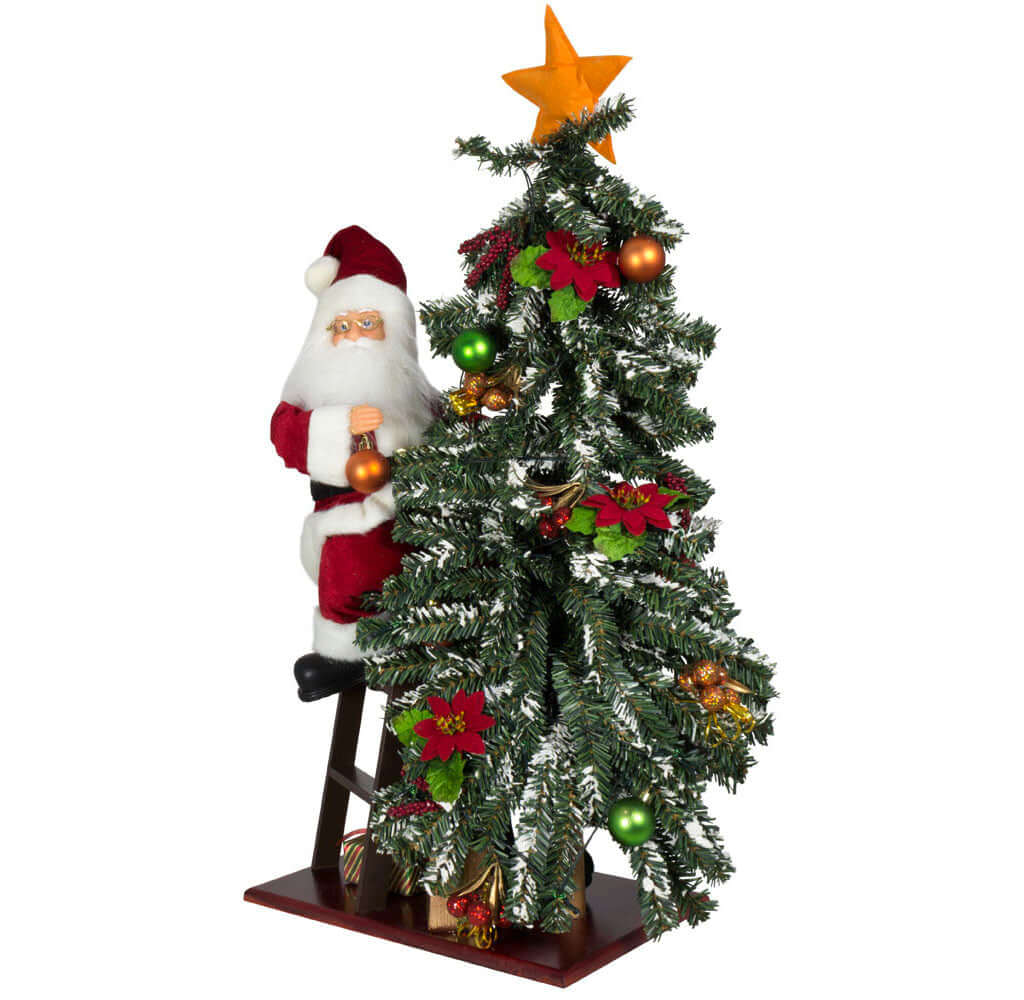 Santa mit Baum 80cm mit LED