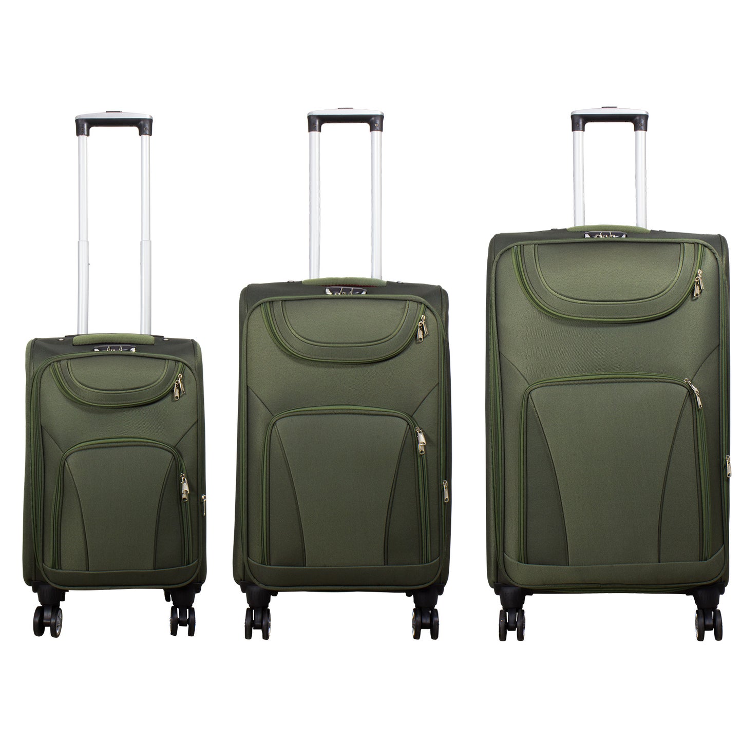 Nylon-Kofferset 3tlg Farbe grün Weichgepäck Modell Maribor