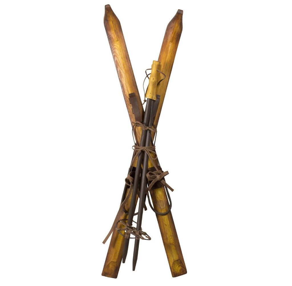 Deko-Holzski Paar mit Stöcken, Länge 90cm, VE-4(1)