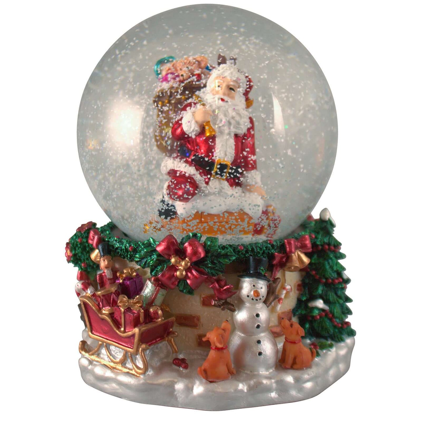 Spieluhr Schneekugel 17cm Santa