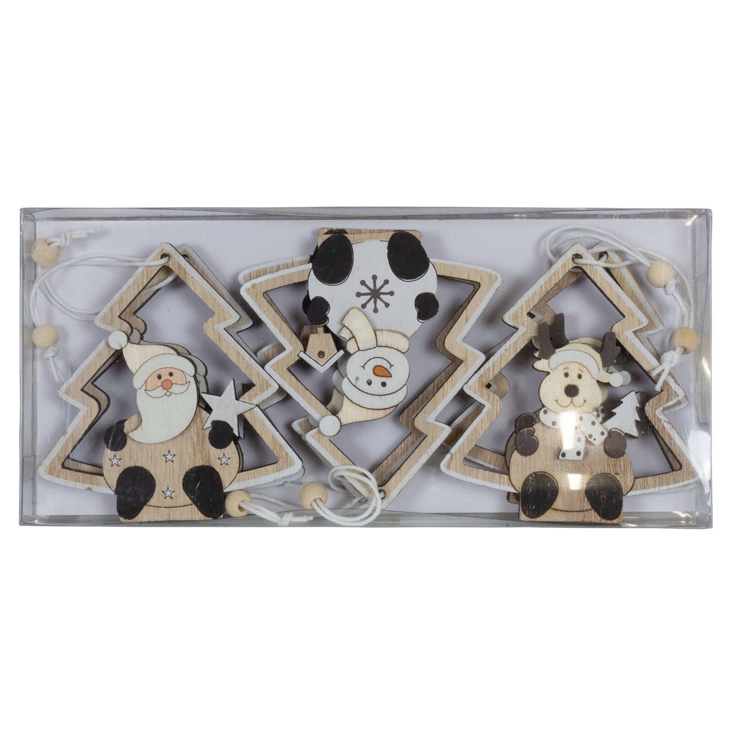 Baumschmuck Holz, Doppelpack, 3 Designs, VE-192(24)