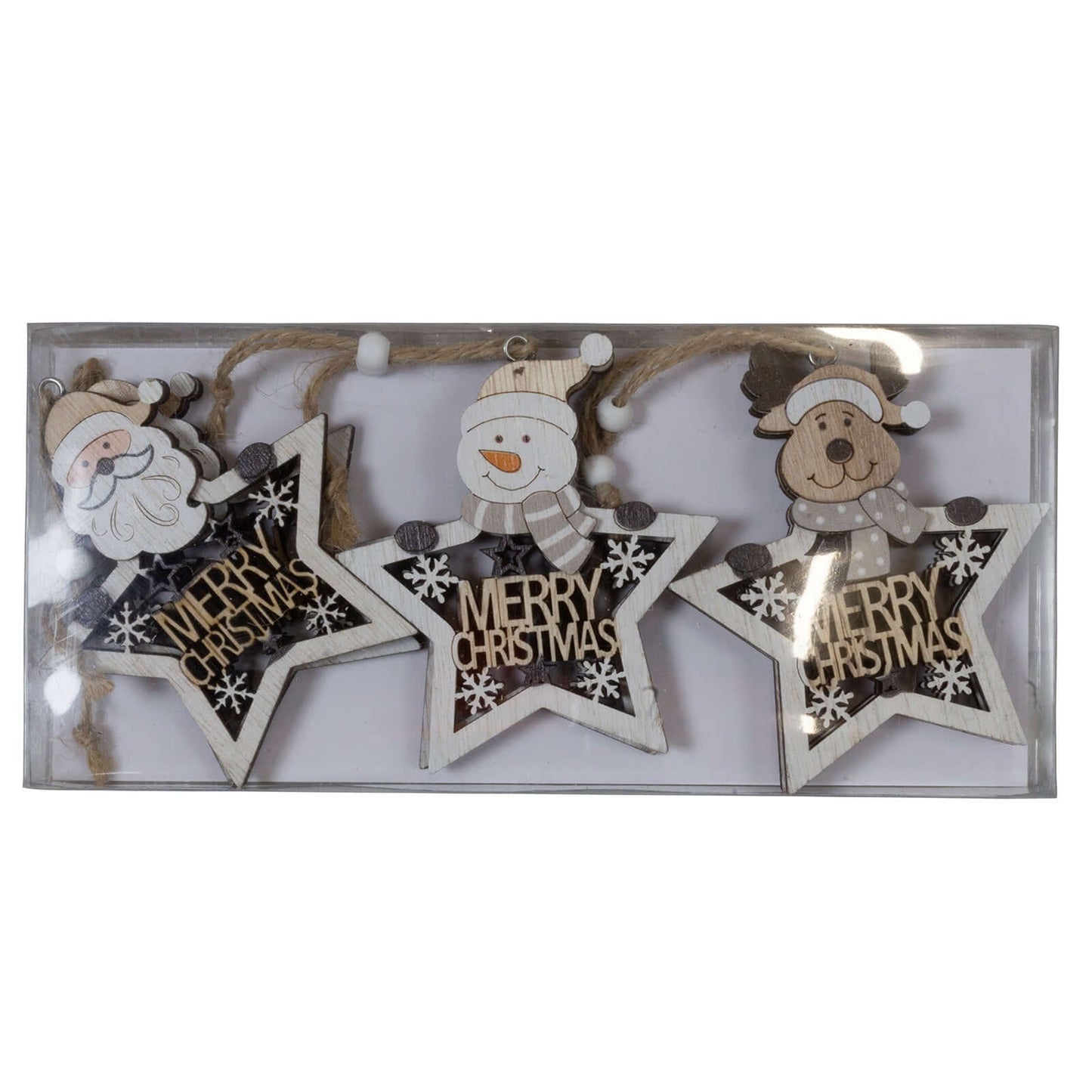 Baumschmuck Holz Doppelpack, 3 Designs, VE-144(24)