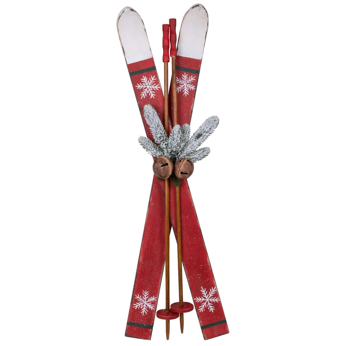 Dekoski mit Stöcken rot 75cm, Holz, VE-6