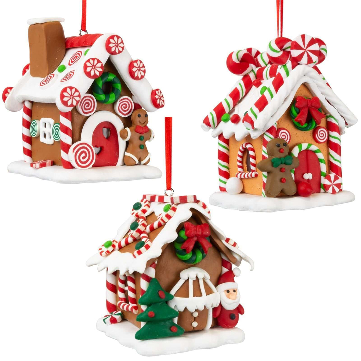 Lebkuchenhaus 9cm, Polyclay, 3 Designs, VE-72(6)