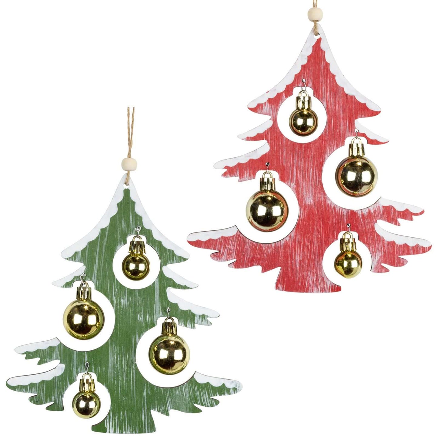 Baumschmuck 18cm, Holz, 2 Designs, VE-72(12)