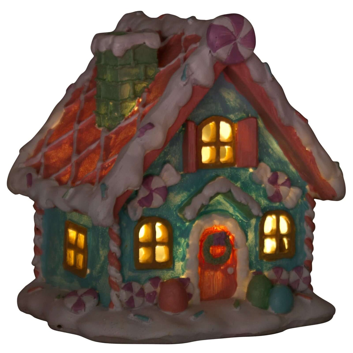 LED Lebkuchenhaus 13x11x14cm, Polyresin, VE-8(1)