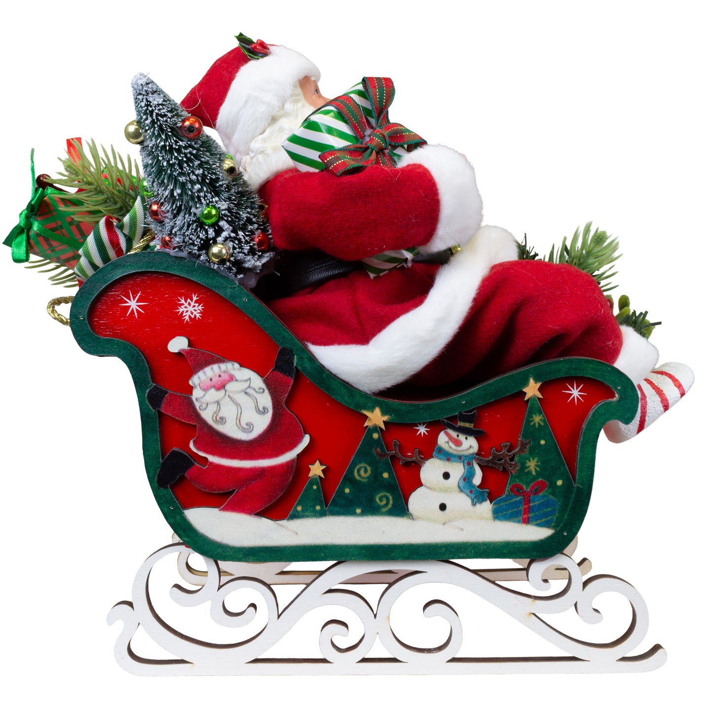 Babbo Natale 28 cm sulla slitta