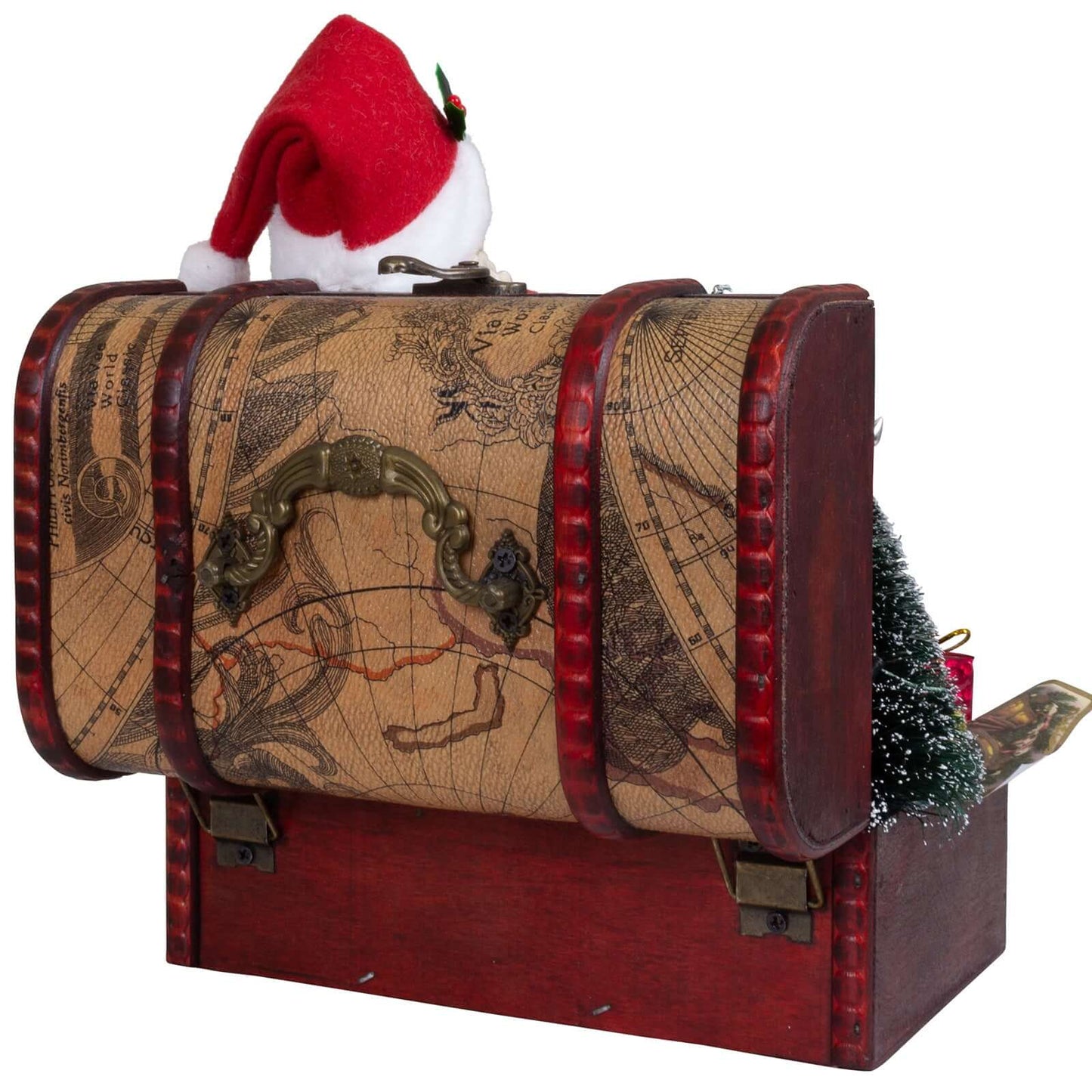 Santa 28cm sitzend auf Truhe, VE-5(1)