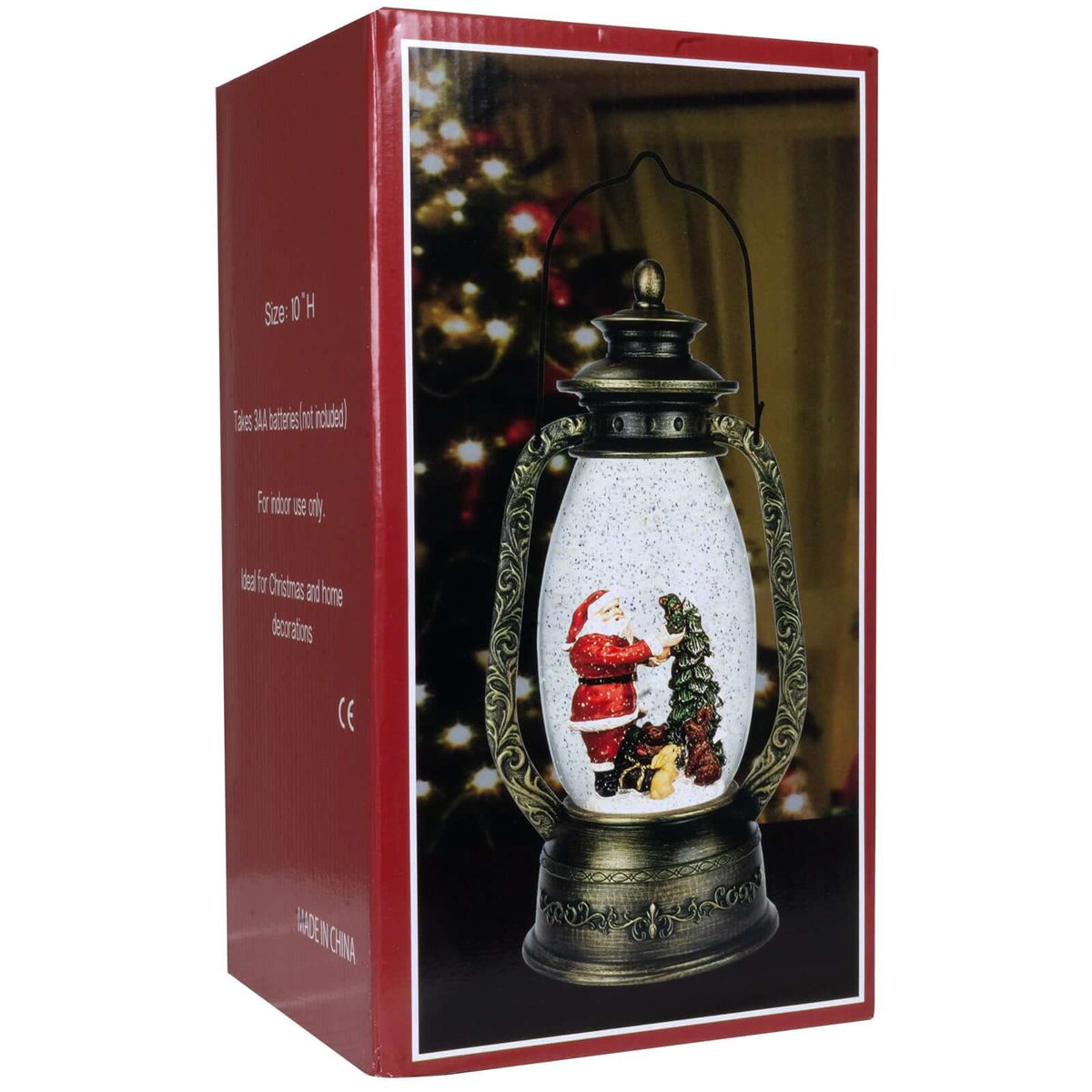 Elektrische Schneekugel Laterne 27cm mit LED & Musik