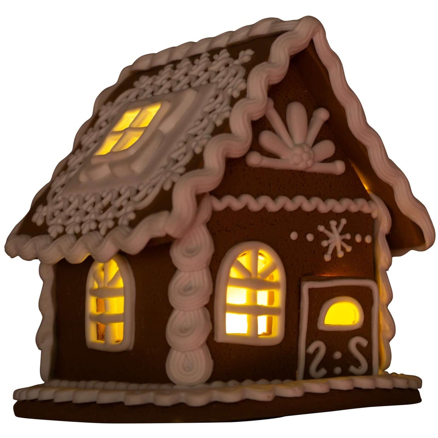 LED Lebkuchenhaus 13cm, Polyclay, VE-6