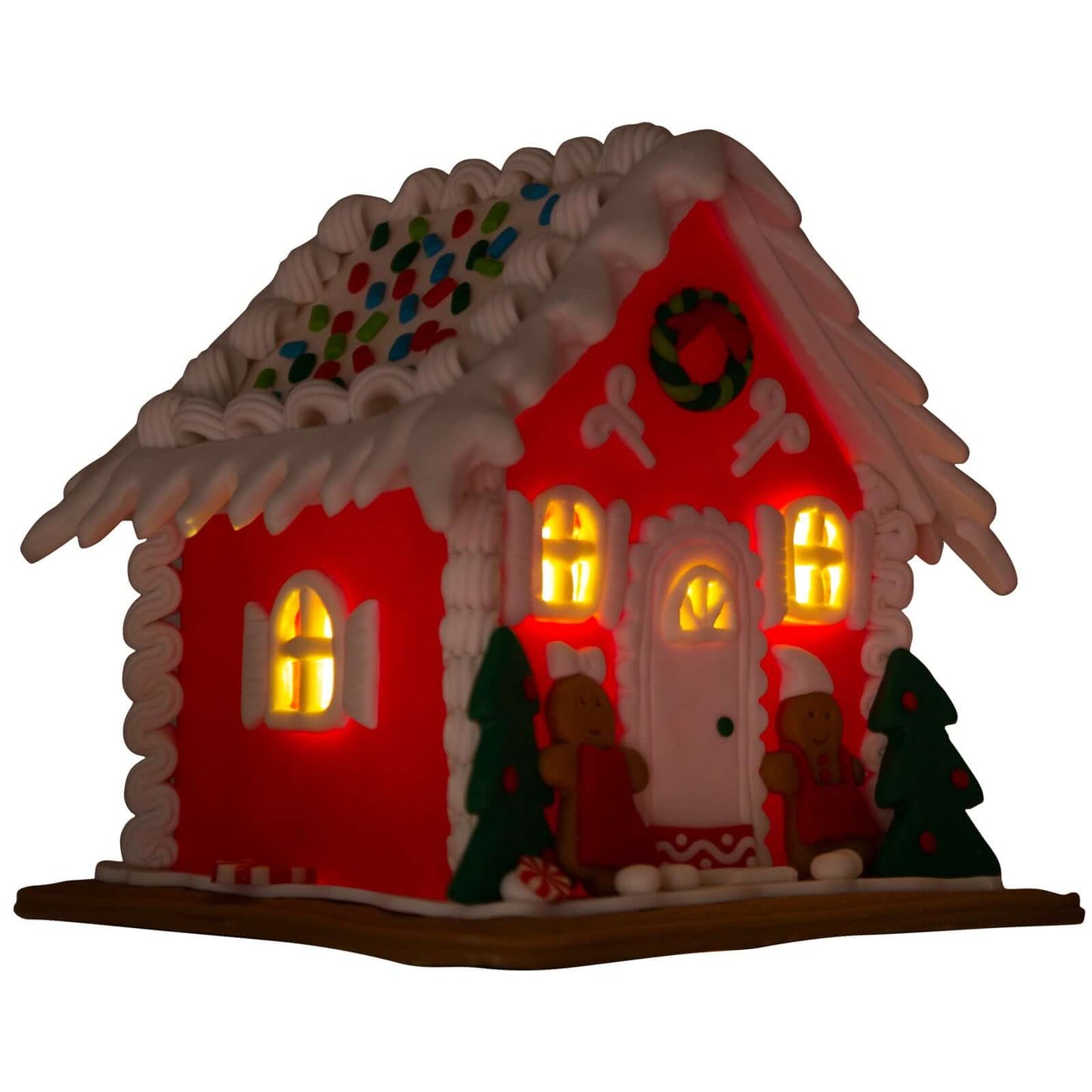 LED Lebkuchenhaus 13cm, Polyclay, VE-6