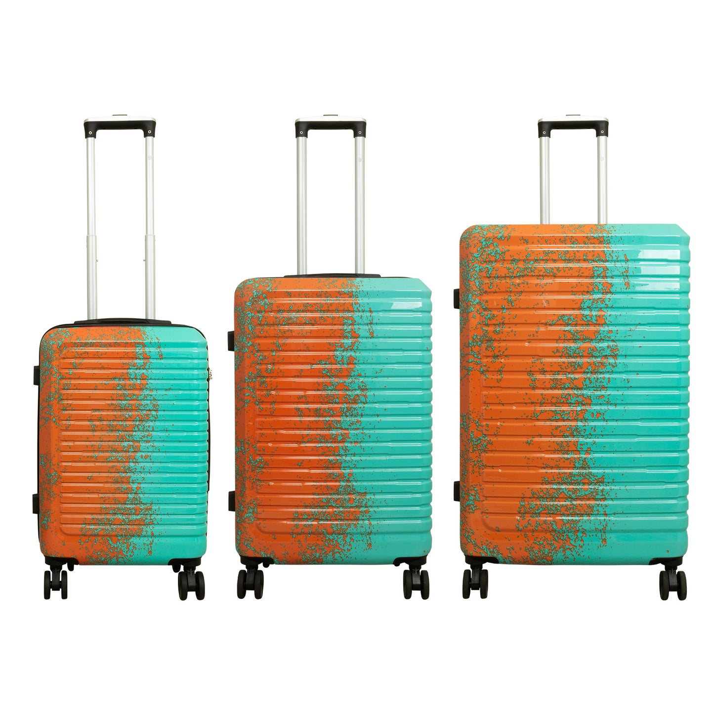 Polycarbonat Motivkofferset 3tlg Sierra türkis-orange