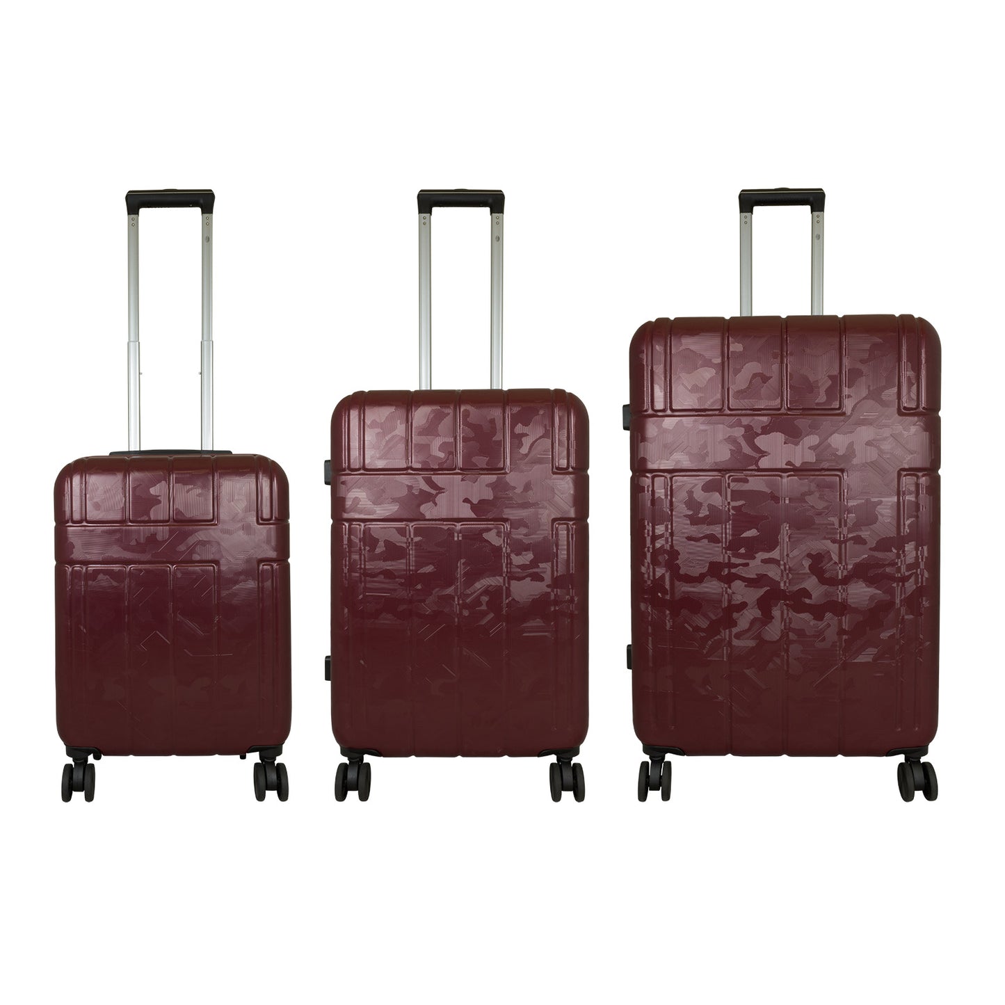 ABS Kofferset 3tlg Camouflage Rotbraun