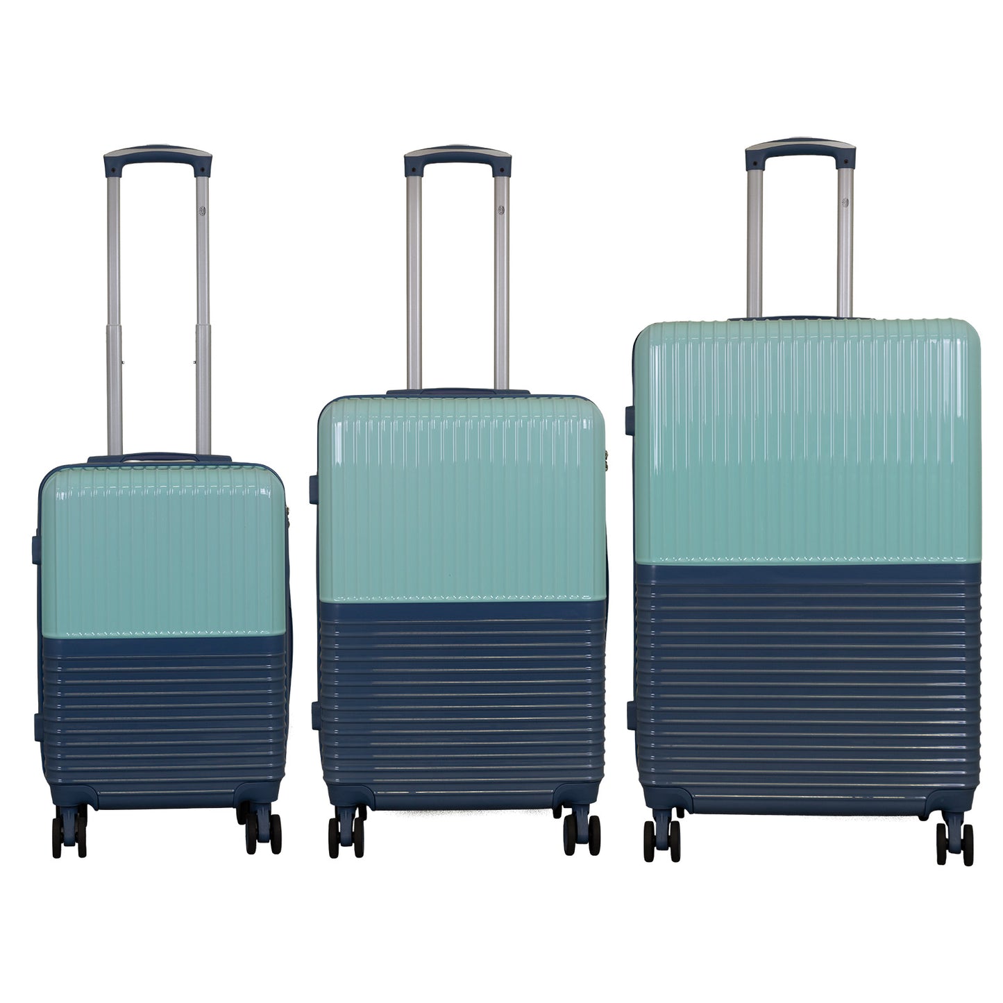 Polycarbonat Motivkofferset 3tlg Riga minz-blau