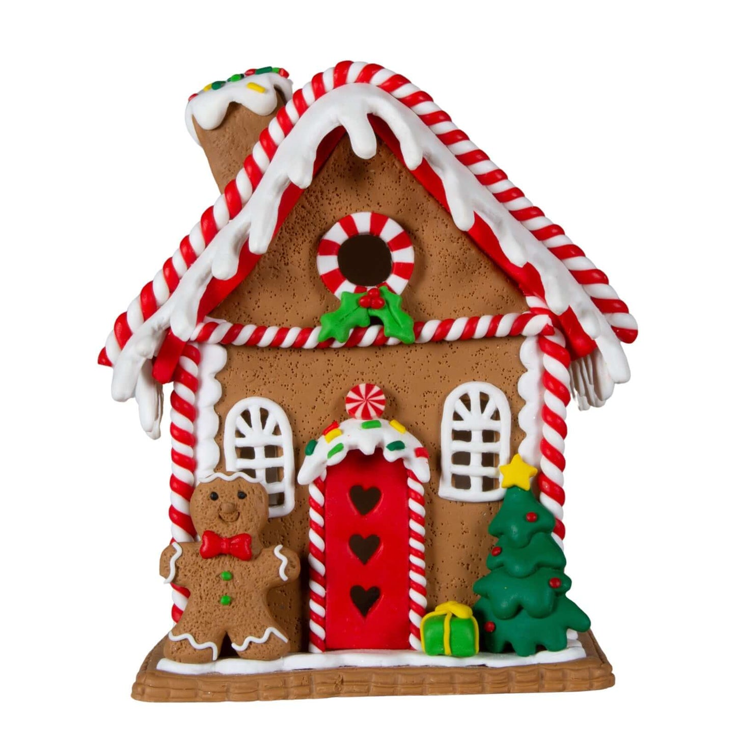 LED Lebkuchenhaus 18cm, Polyclay, VE-8(4)