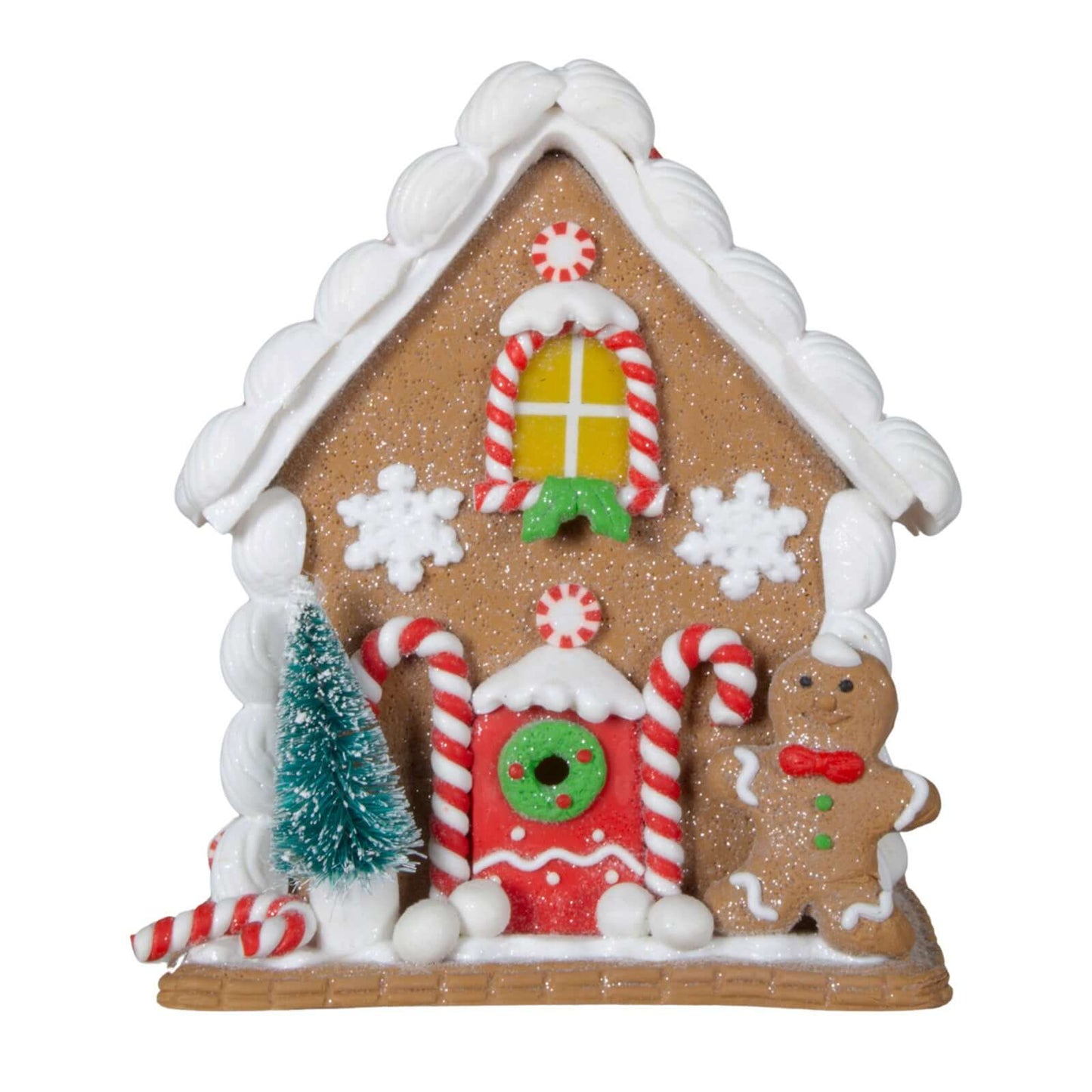 LED Lebkuchenhaus 14cm, Polyclay, VE-16(4)