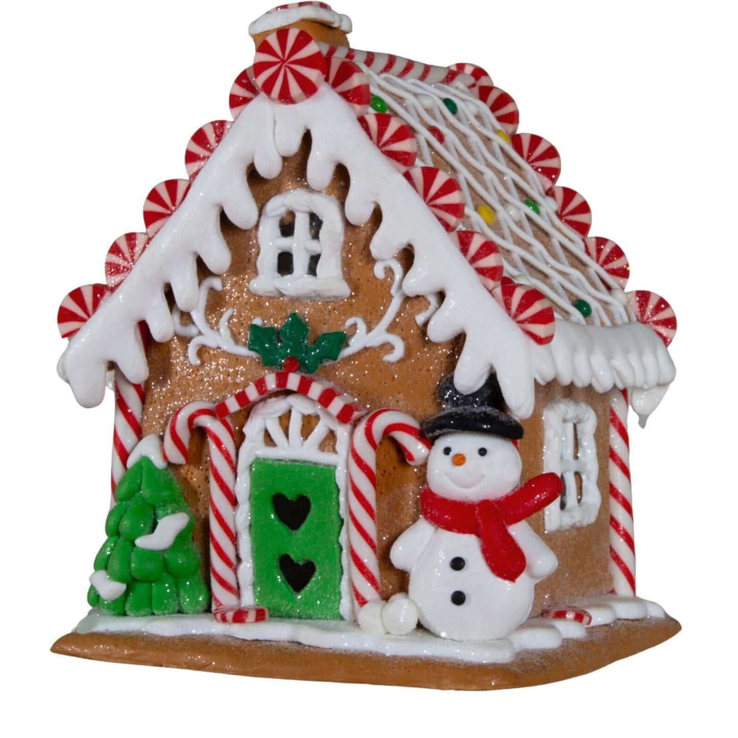 LED Lebkuchenhaus 14cm, Polyclay, VE-16(4)