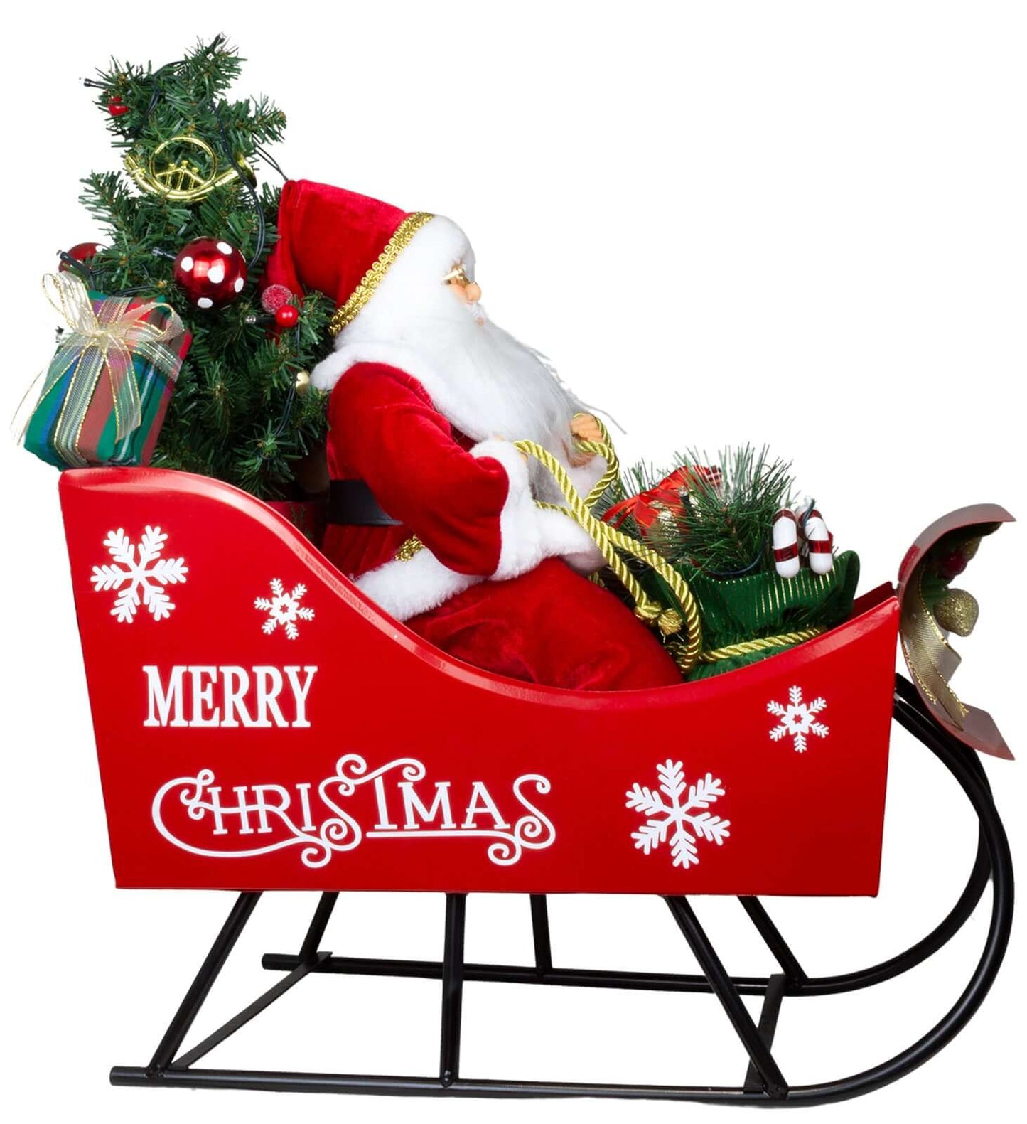 Santa auf Schlitten 45cm mit LED, VE-1