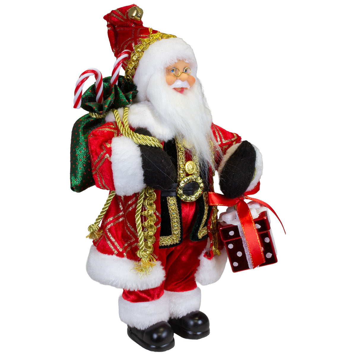 Santa 30 cm pitkä takki punakultaisena, pakkauskoko 6