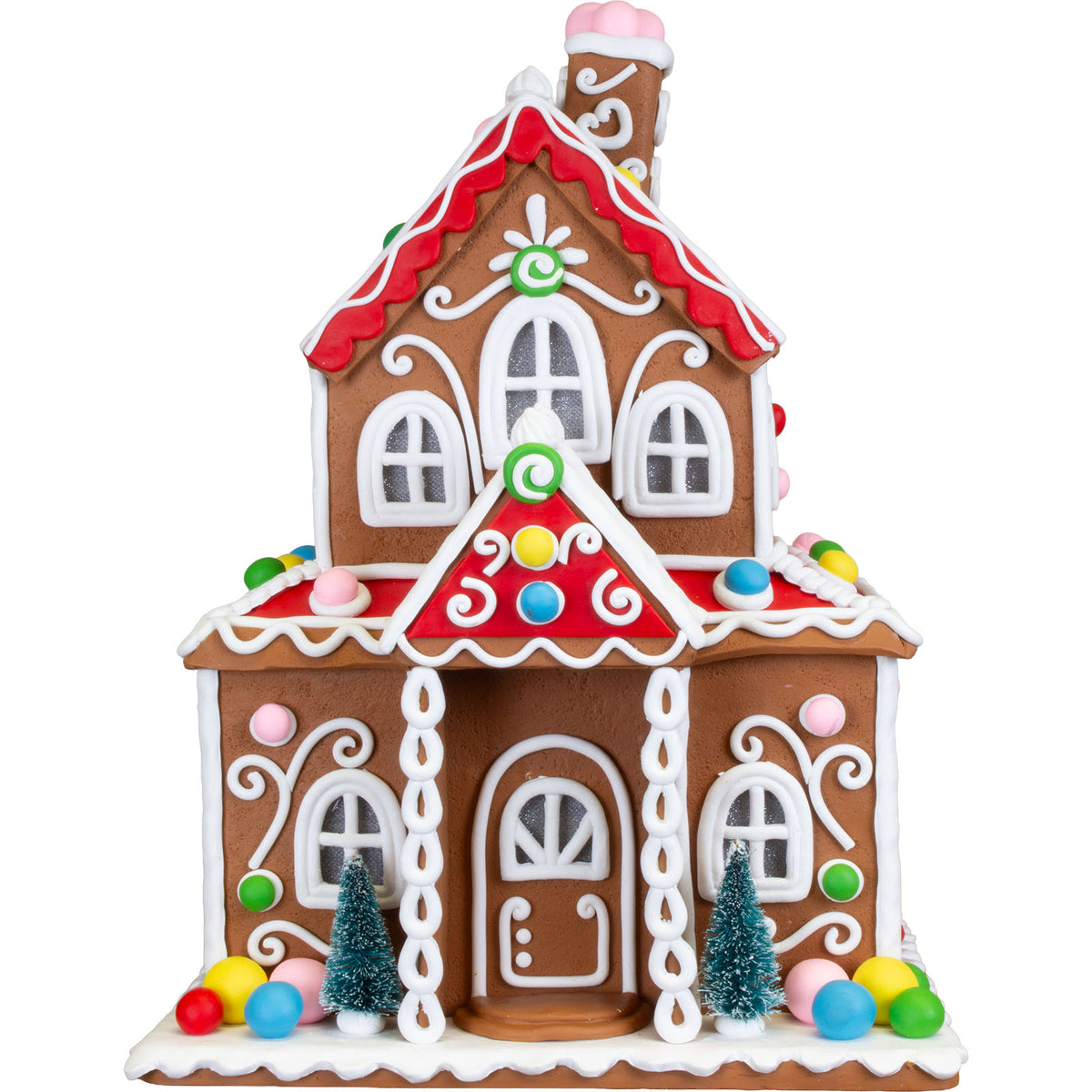 LED gingerbread house 34cm, Polyclay, VE-1