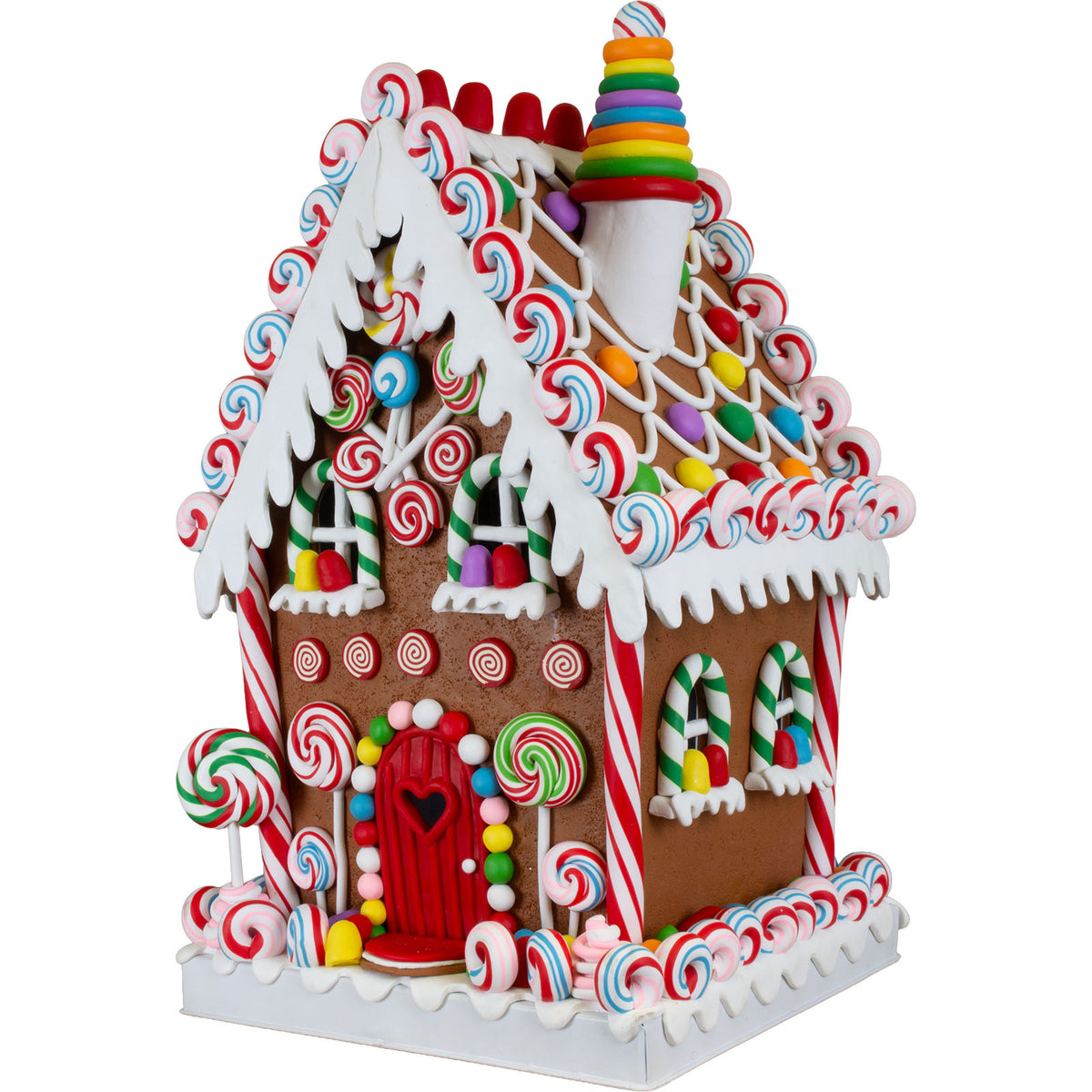 Maison en pain d'épices LED 35cm, Polyclay, VE-2(1)