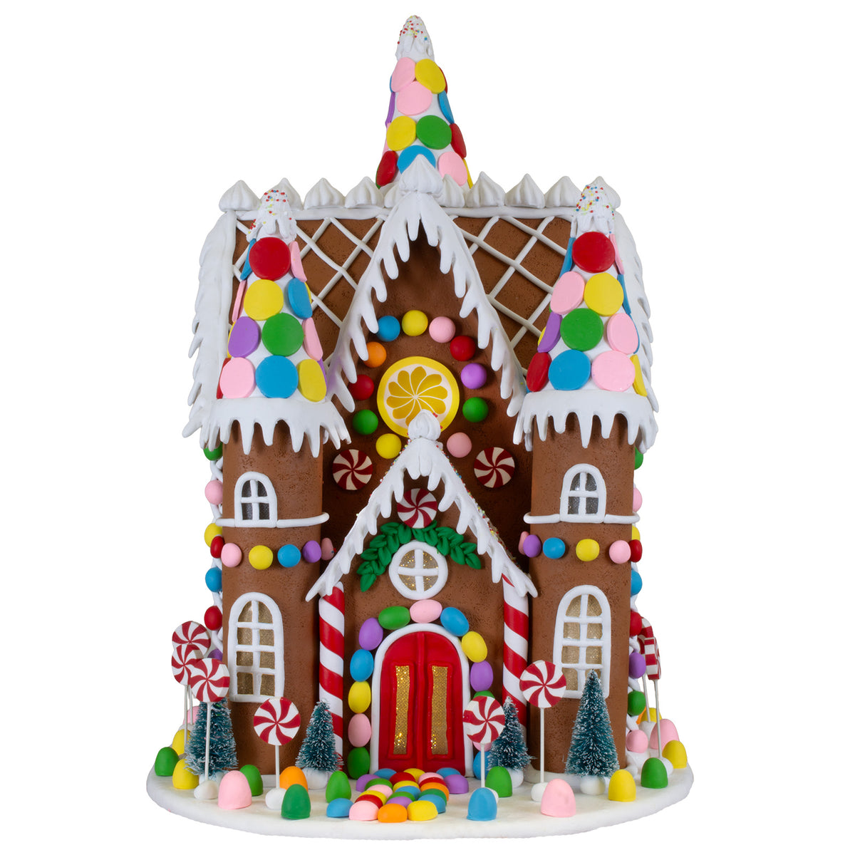 LED gingerbread house 42cm, Polyclay, VE-1