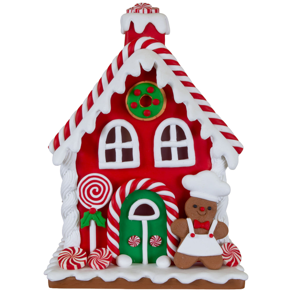 LED Gingerbread House 17cm, Polyclay, Pack of 12(3)