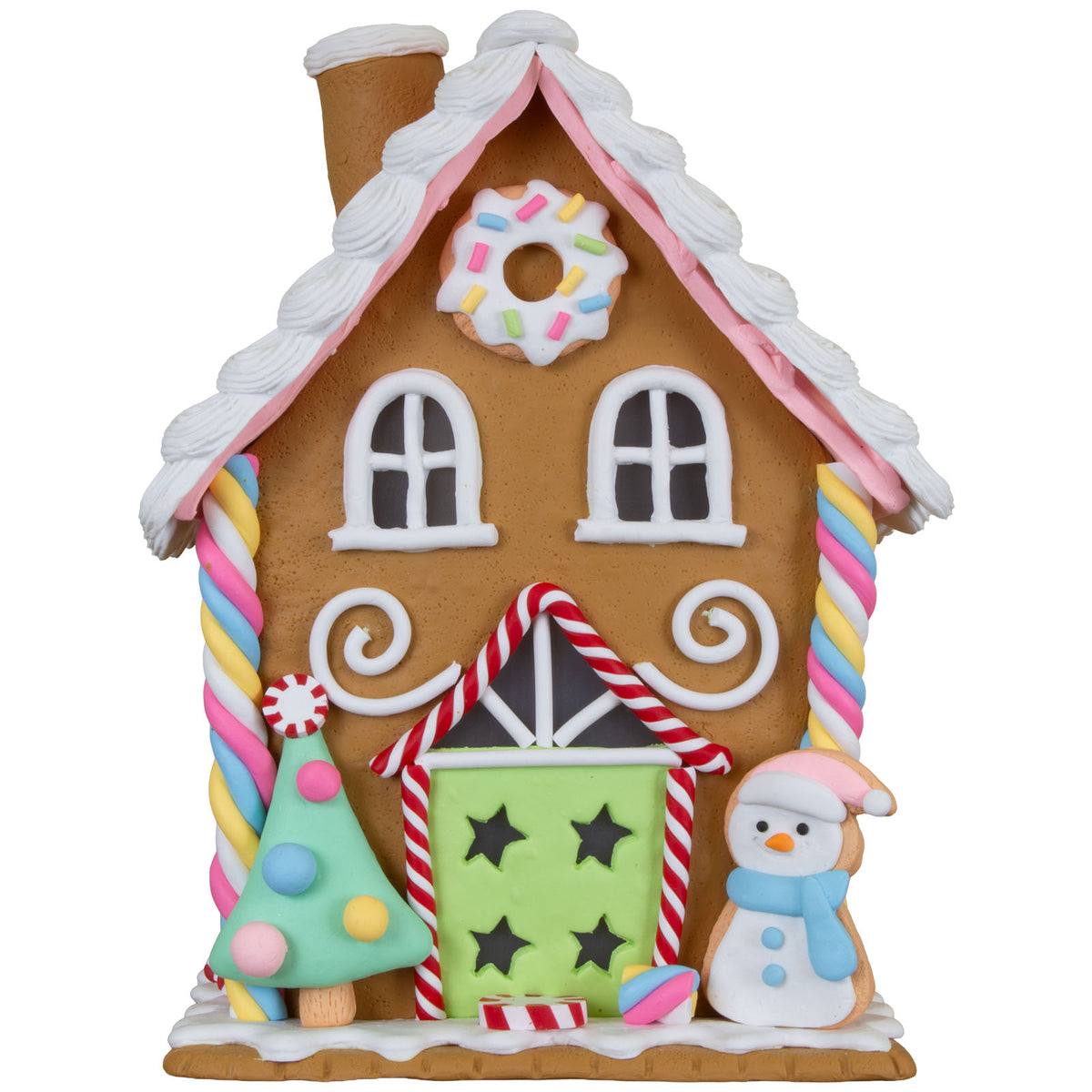 LED Gingerbread House 20cm, Polyclay, Pack of 12(2)