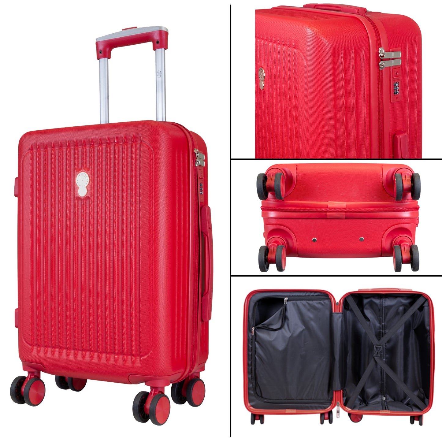 Set de maletas rígidas 3 piezas - Modelo Toledo - Color rojo