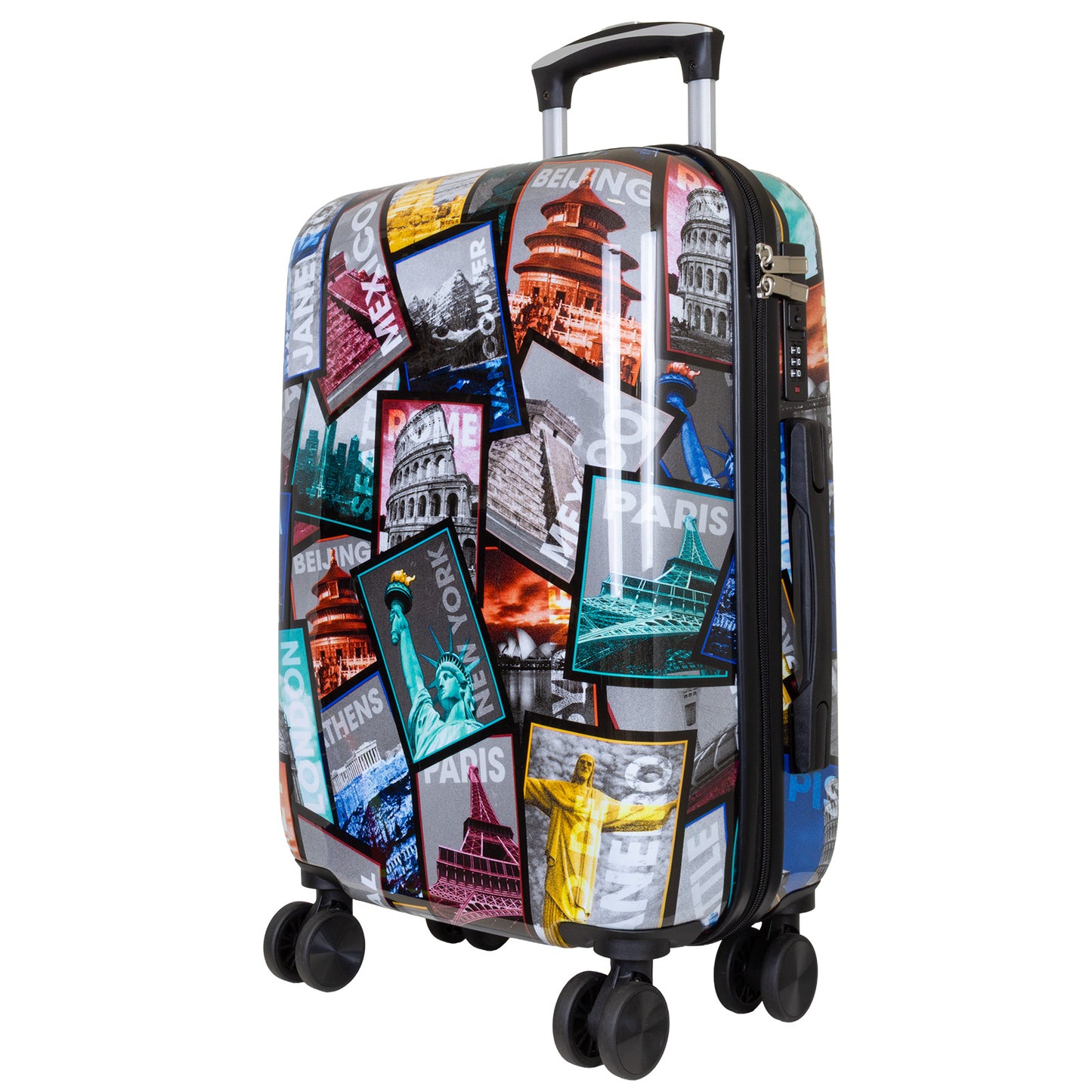 Handgepäck Boarding-Koffer Größe 55cm Hartschale Motivkoffer City