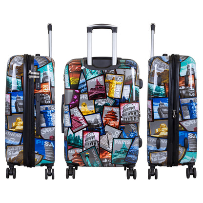 Polykarbonaattikuvioinen matkalaukkusarja 3 kpl City