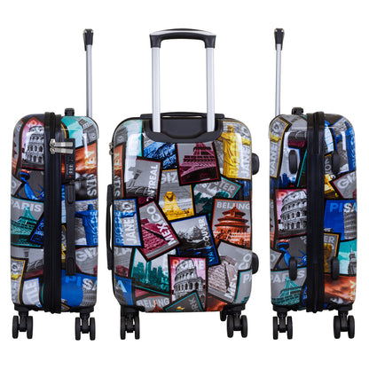 Polykarbonaattikuvioinen matkalaukkusarja 3 kpl City