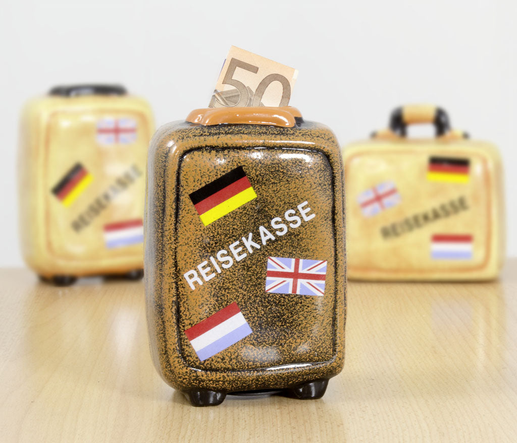 Piggy bank (brown suitcase design)