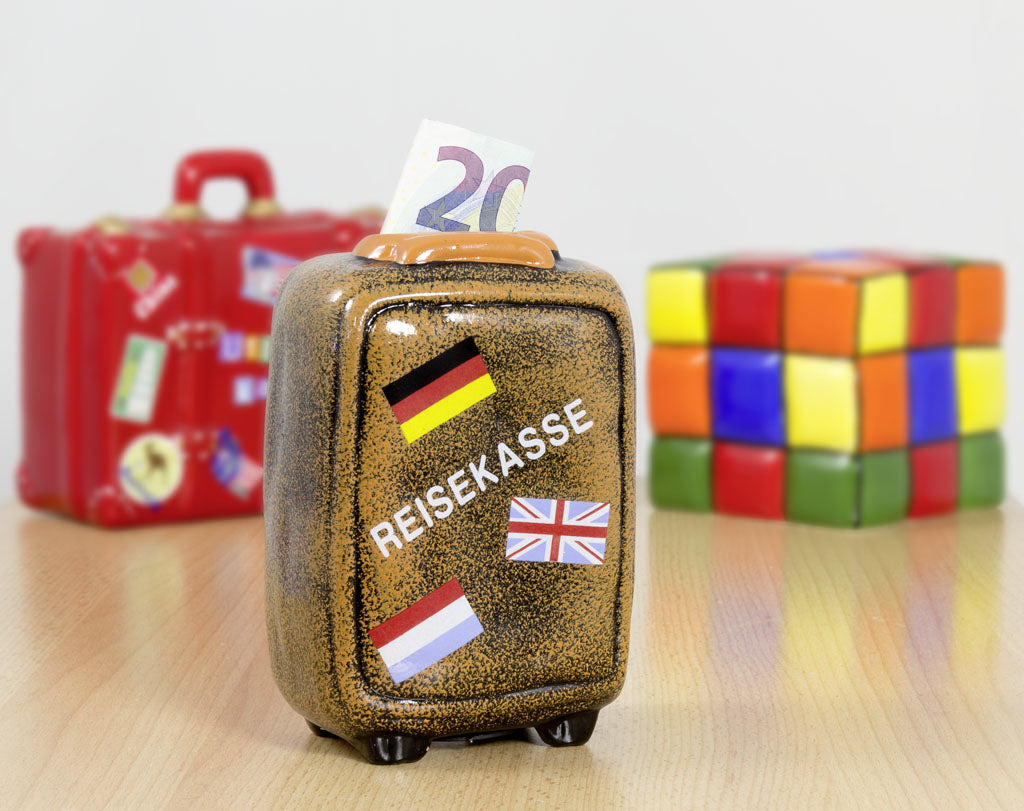 Piggy bank (brown suitcase design)