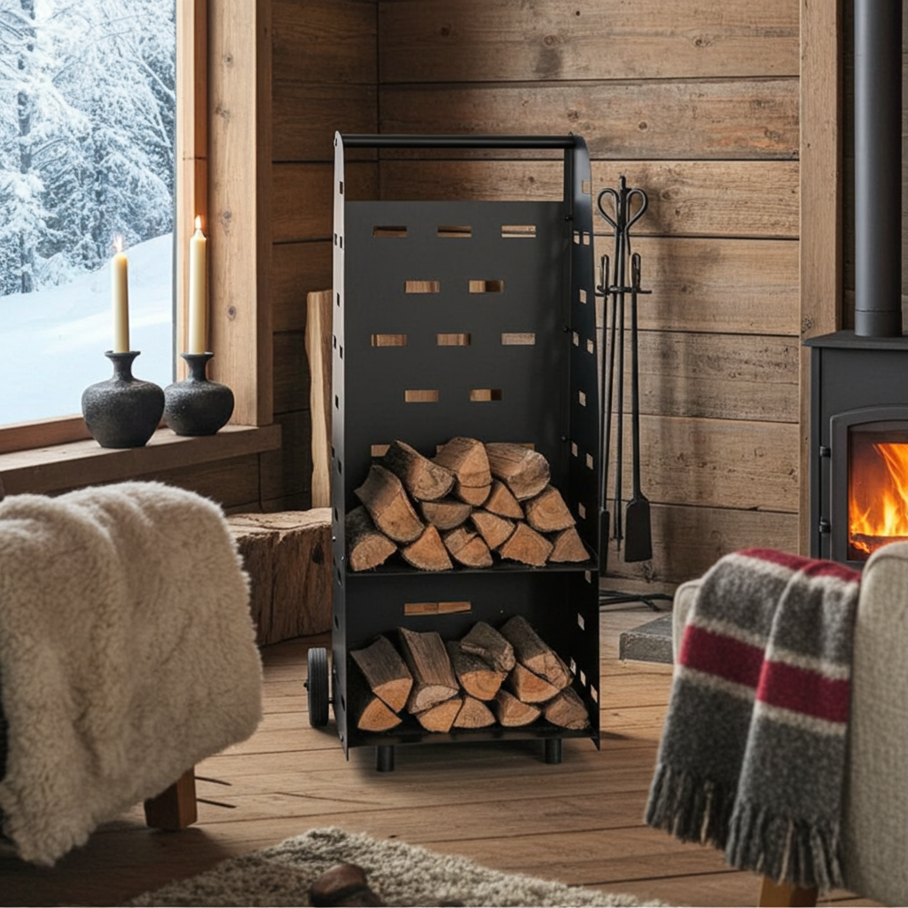 Carrello per legna XL 42x110x35cm