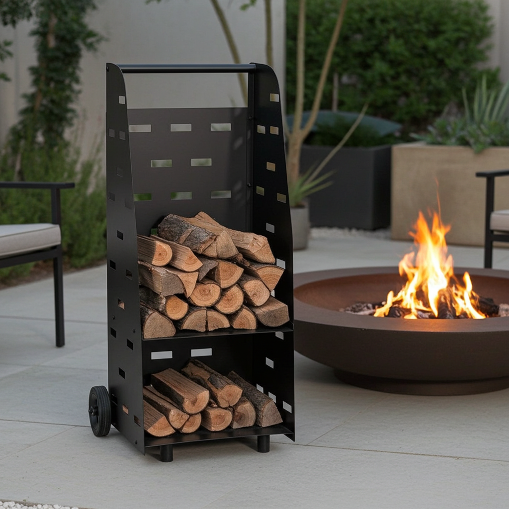 Carrello per legna XL 42x110x35cm