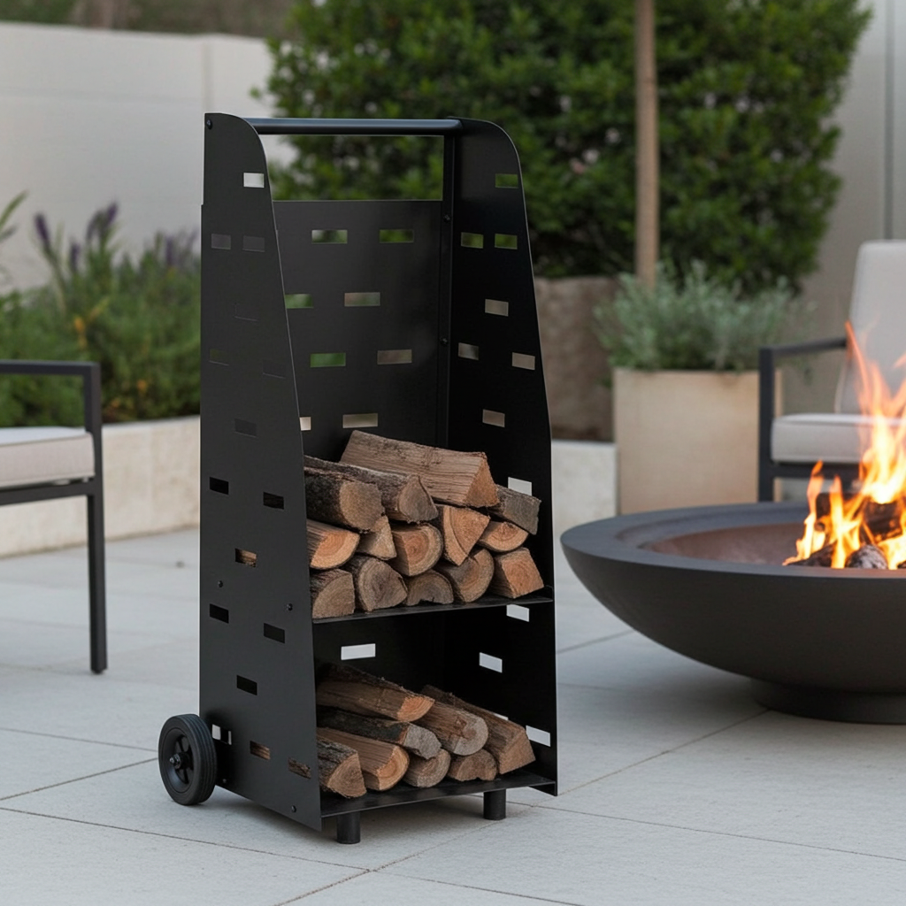 Carrello per legna XL 42x110x35cm
