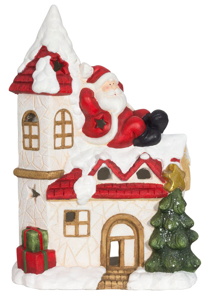Babbo Natale / casa in poliresina 49cm / VE-2