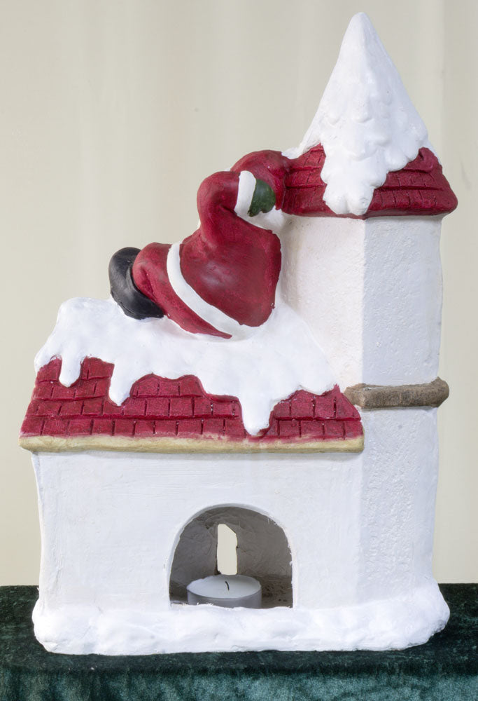 Babbo Natale / casa in poliresina 49cm / VE-2