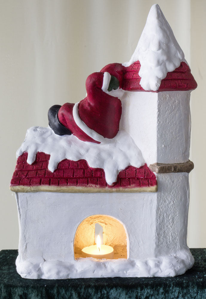 Babbo Natale / casa in poliresina 49cm / VE-2