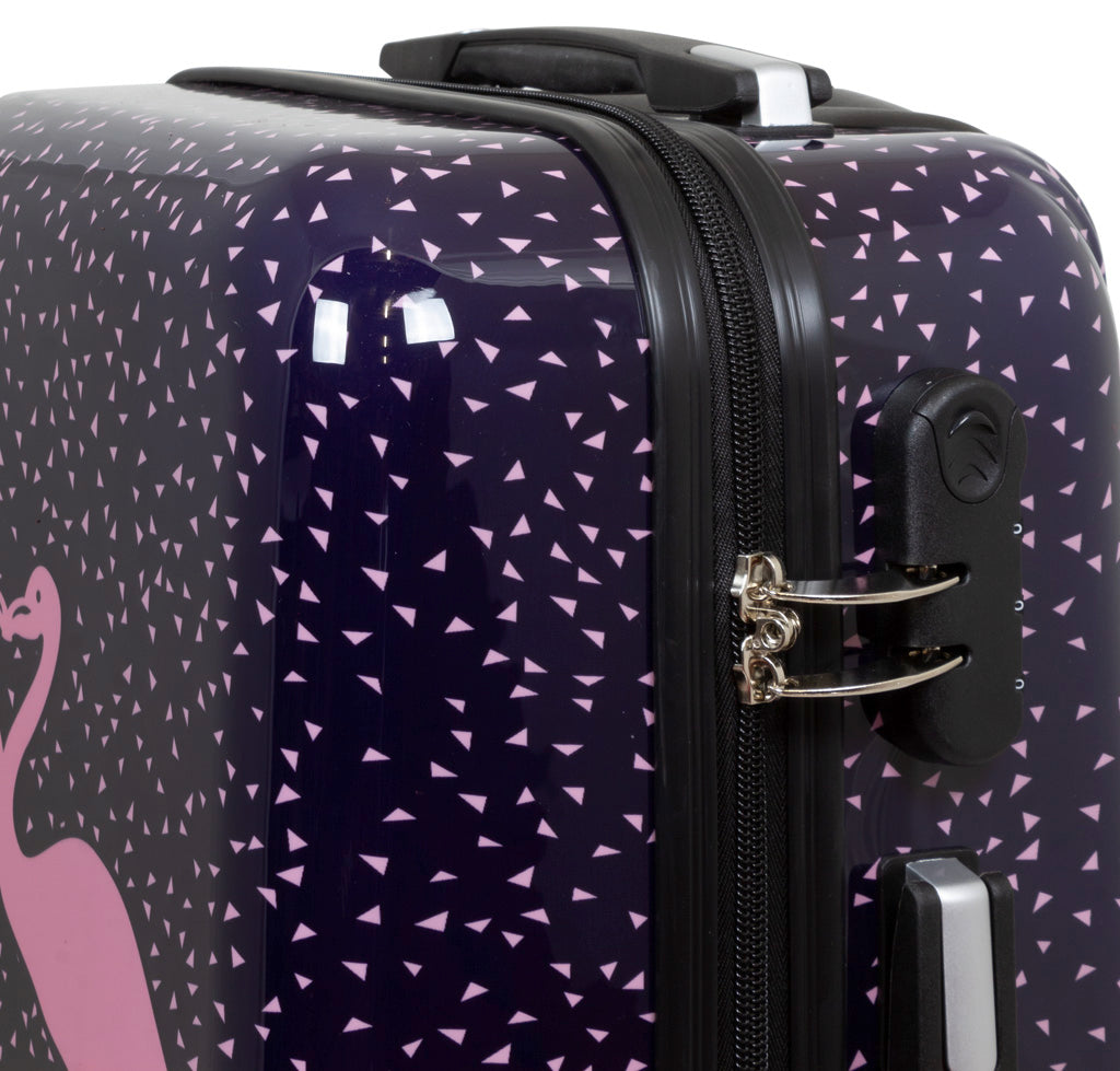 Handgepäck Boarding-Koffer Größe 55cm Hartschale Motivkoffer Flamingo