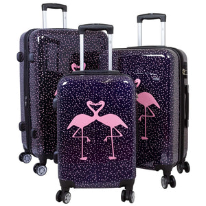Polycarbonat Motivkofferset 3tlg Flamingo