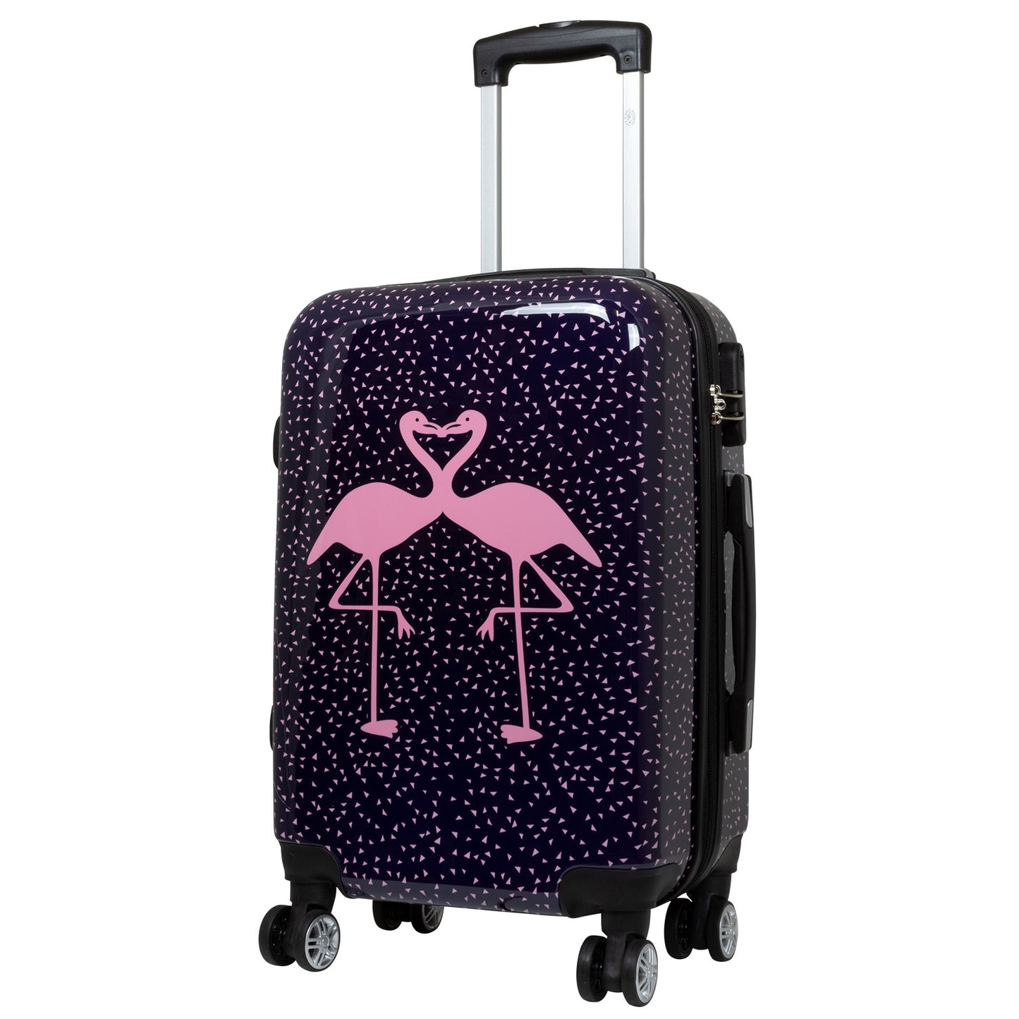 Handgepäck Boarding-Koffer Größe 55cm Hartschale Motivkoffer Flamingo