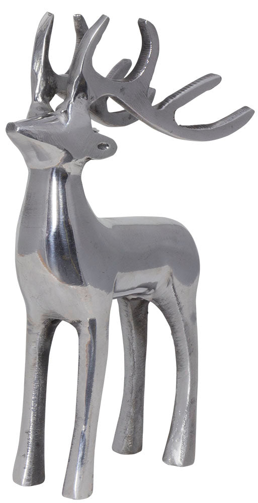 Figurine en aluminium cerf debout / 13x8x20cm