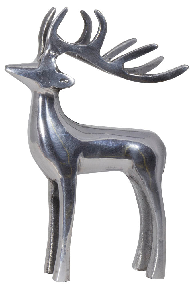 Figurine en aluminium cerf debout / 13x8x20cm