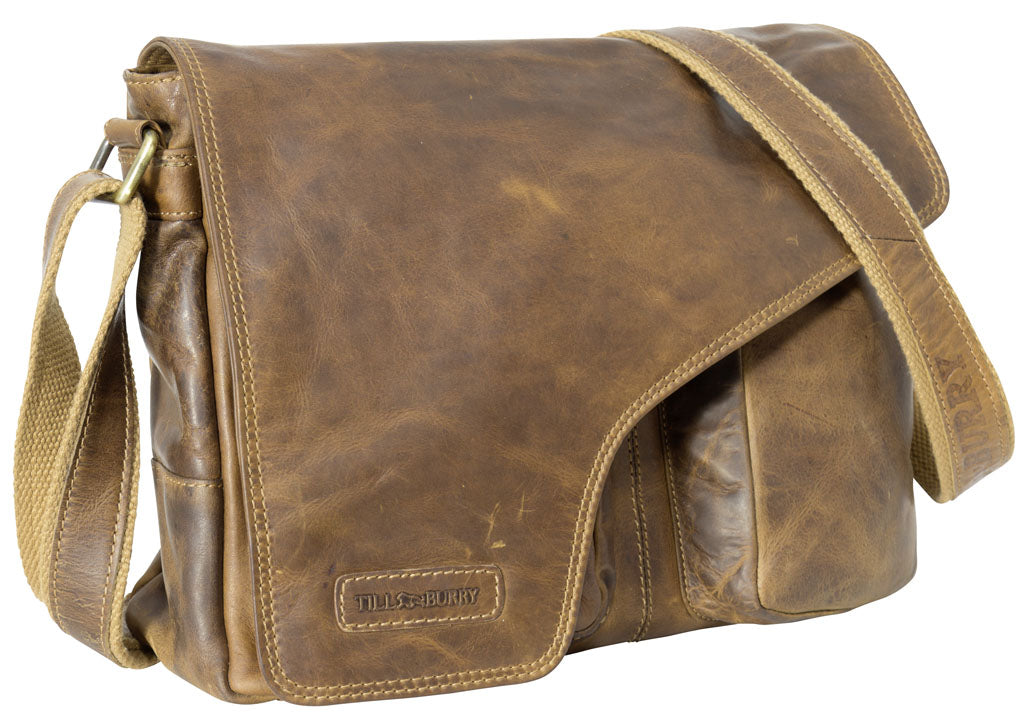 Bolso bandolera de cuero marrón