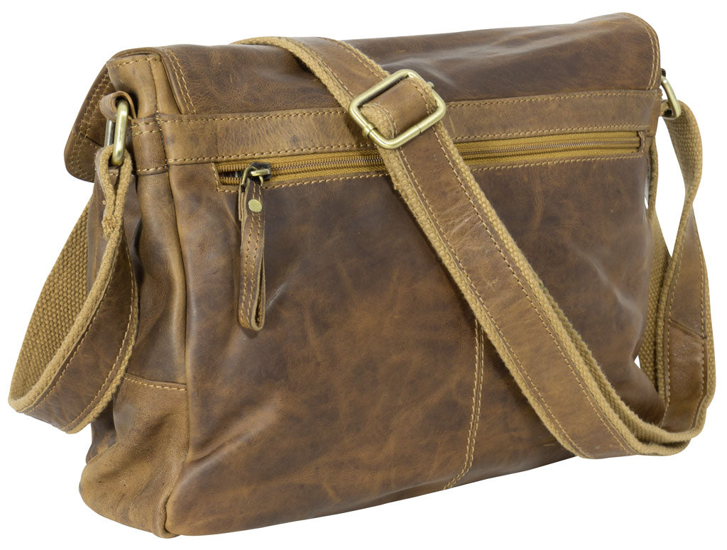 Bolso bandolera de cuero marrón