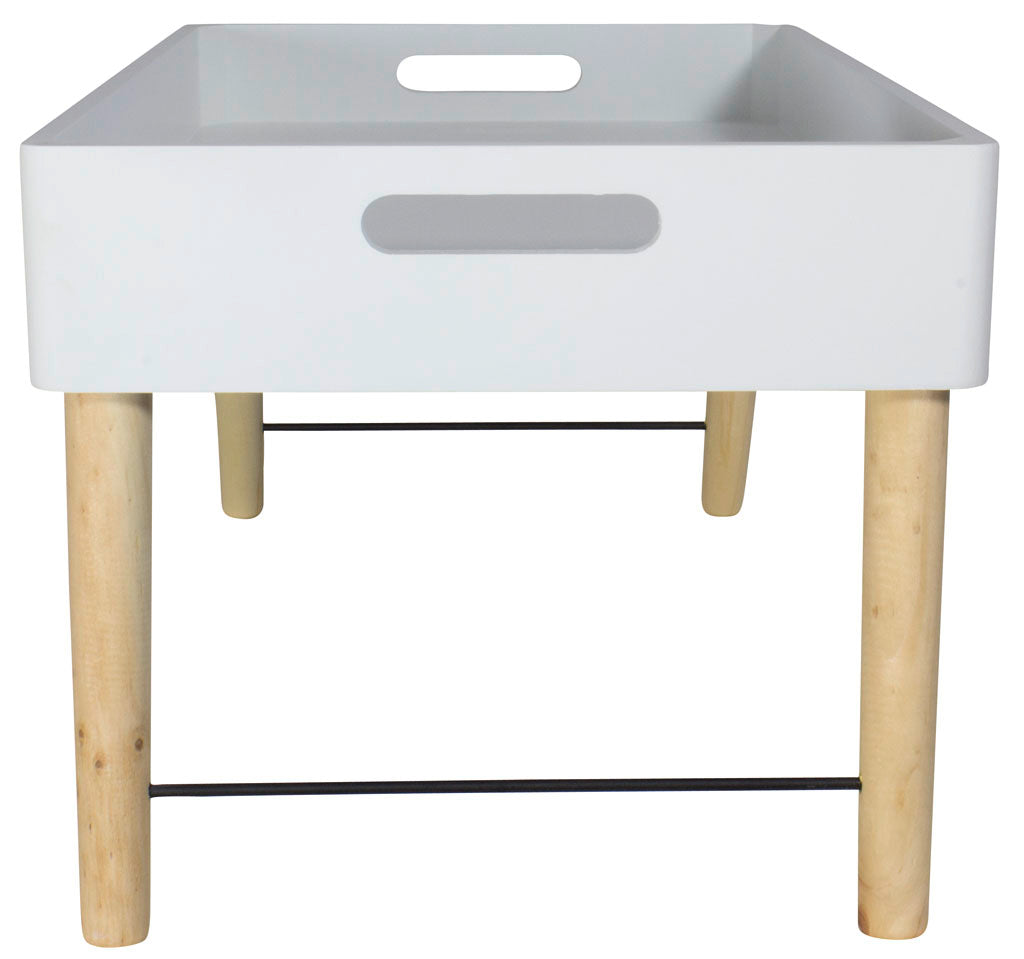 Table de lit vintage 47,8x31x26,6cm, blanc